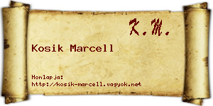 Kosik Marcell névjegykártya